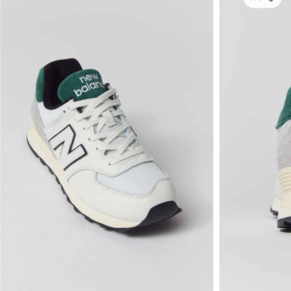 New Balance 574 sneaker white and green